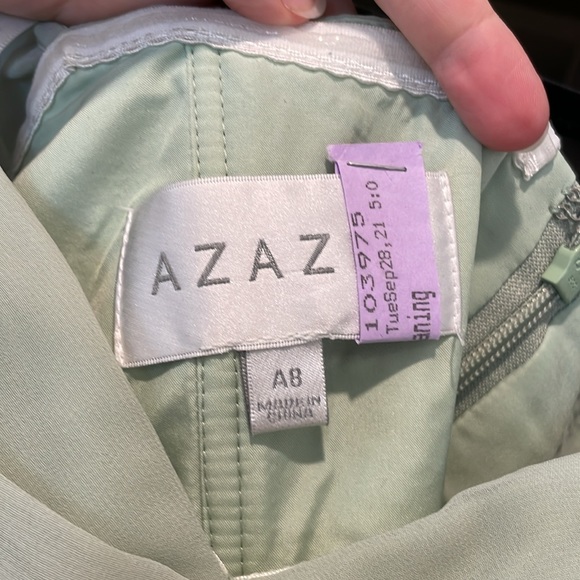 Azazie Dusty Sage A-Line Sweetheart Ruched Chiffon Dress - Picture 4 of 4